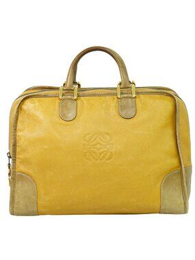 Loewe Amazona 40 Anagram Boston Bag Leather Yellow